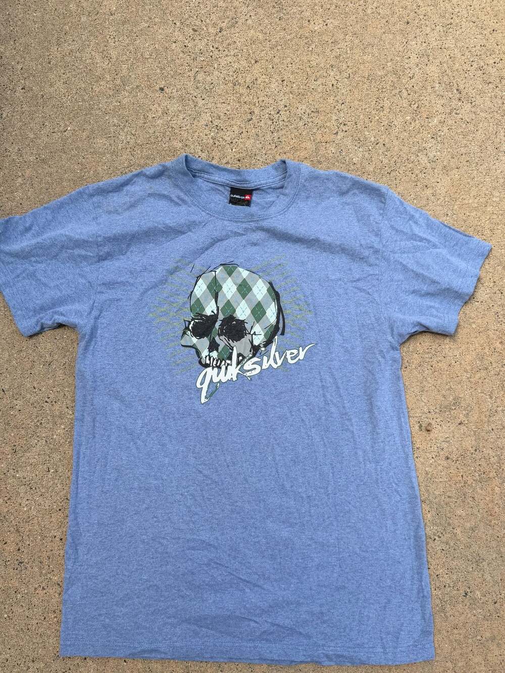 Quiksilver Men's Plaid Skull Graphic T-Shirt